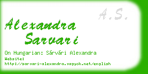 alexandra sarvari business card
